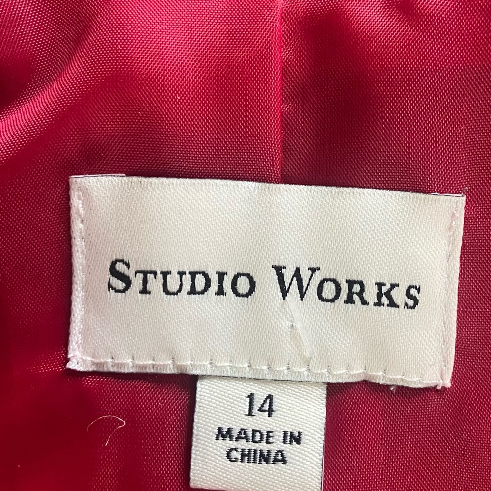 Studio Works Women's Bold Red Faux Suede lm Jacket - Picture 2 of 11